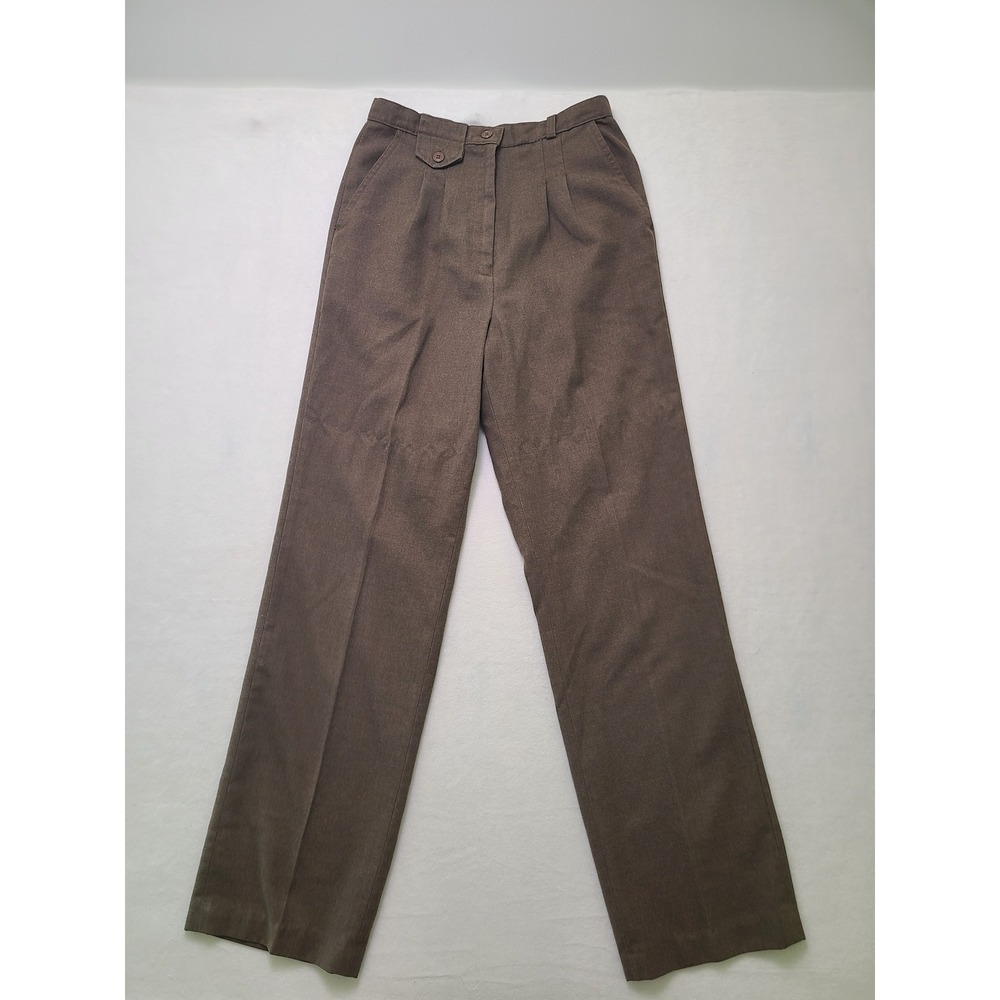 VTG Jean Nicole Wm S Trousers Dark Academia Brown High Rise Straight Leg Retro
